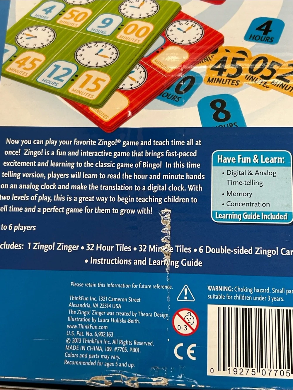 ThinkFun Zingo! Time-telling Game - Red